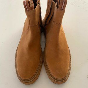 Madewell Henry Lug Sole Suede Ankle Boot in Camel 9.5 NWOB